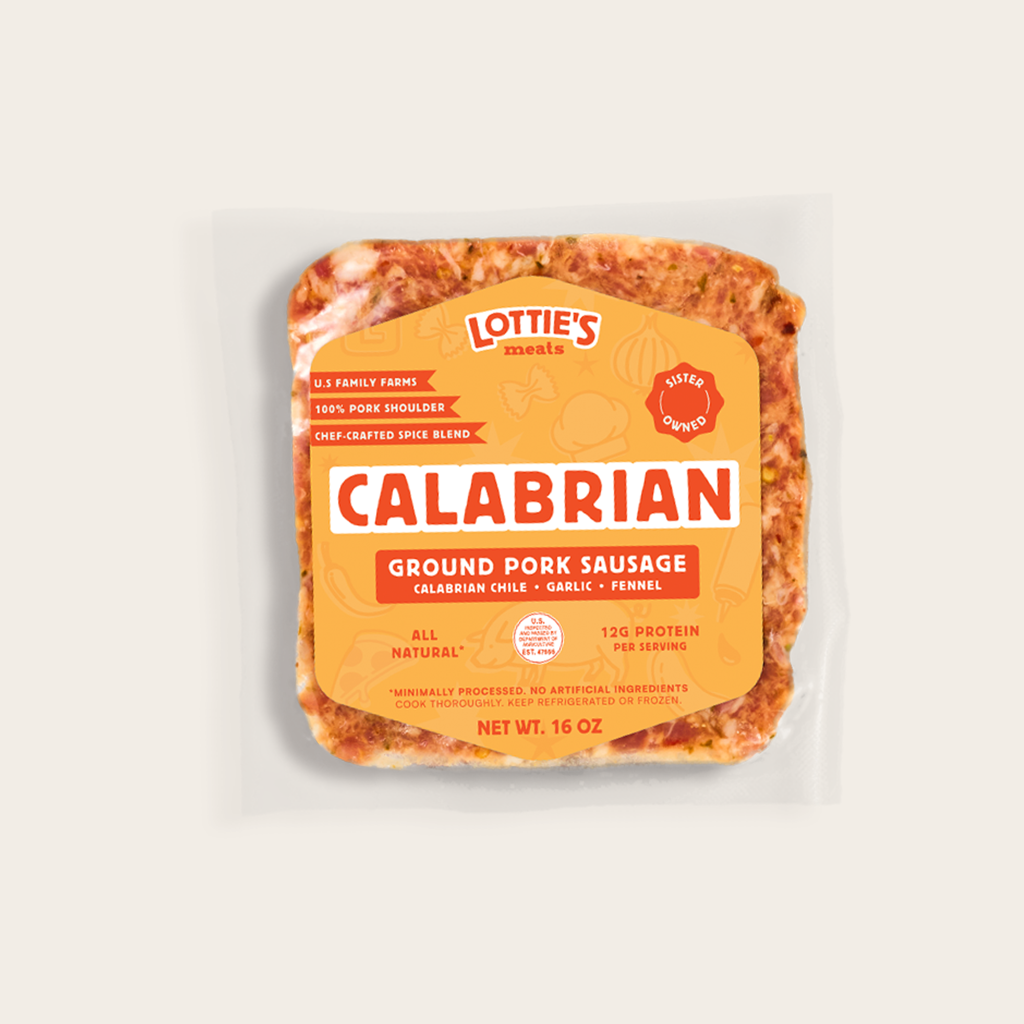 Calabrian Ground Pork Sausage: 4 Packs