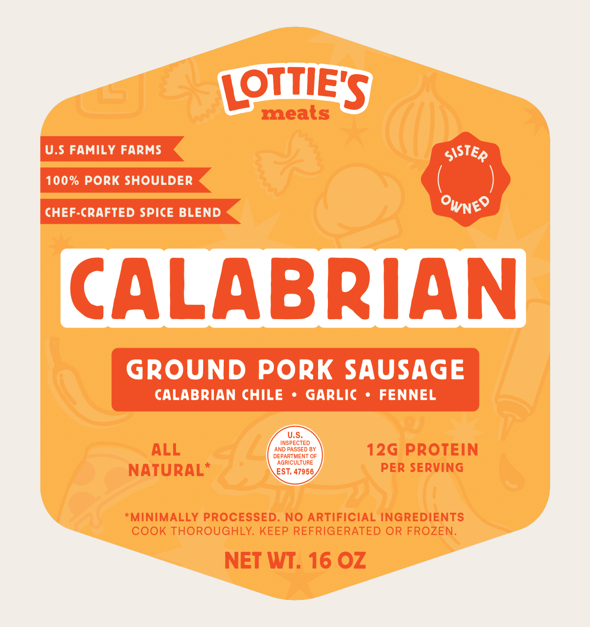 Calabrian Ground Pork Sausage: 4 Packs