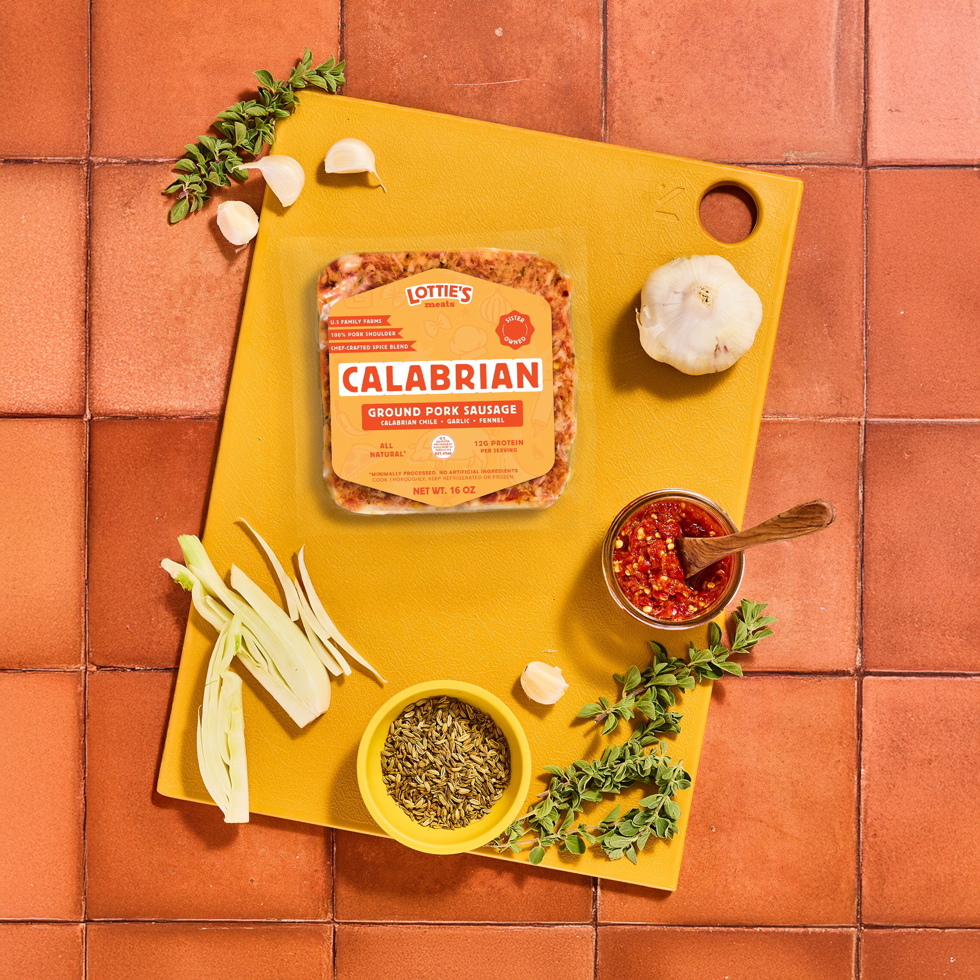 Calabrian Ground Pork Sausage: 4 Packs