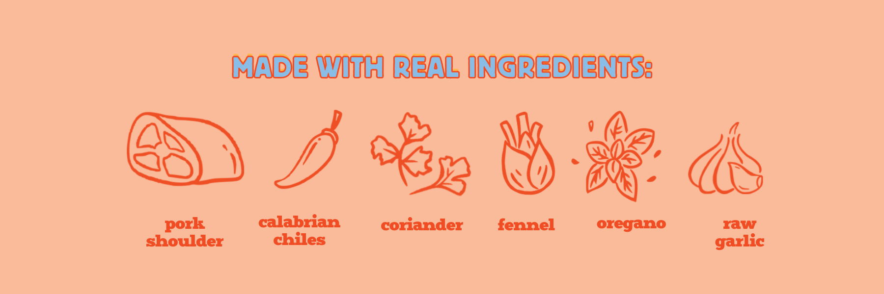 List of Ingredients Calabrian chiles, coriander, fennel, oregano, garlic