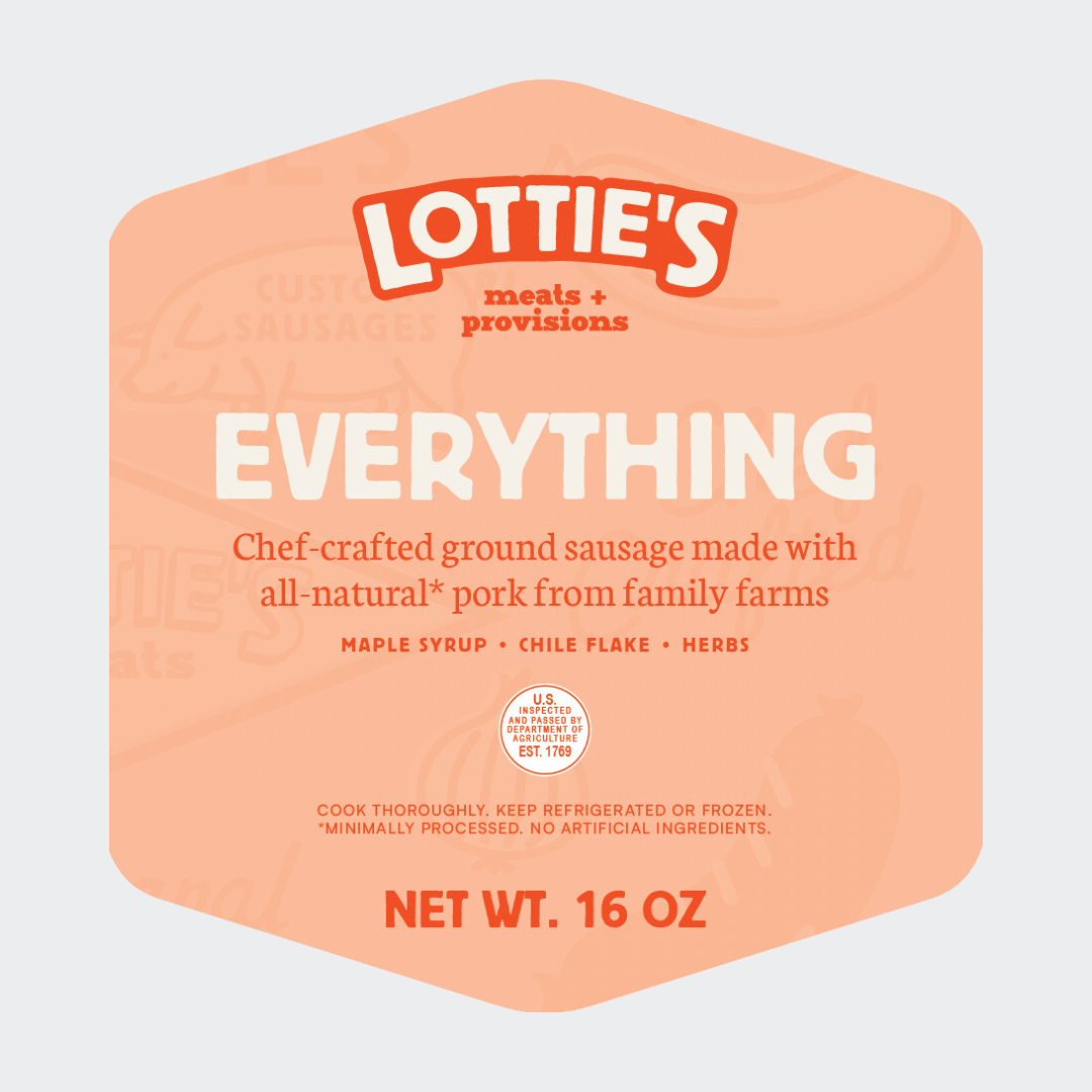 Front of the Lottie's Everything Ground Sausage