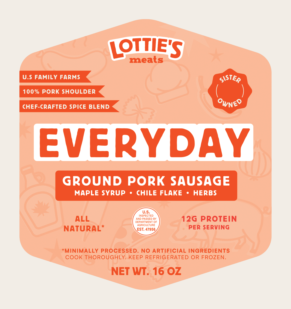 Everyday Ground Pork Sausage: 4 Packs