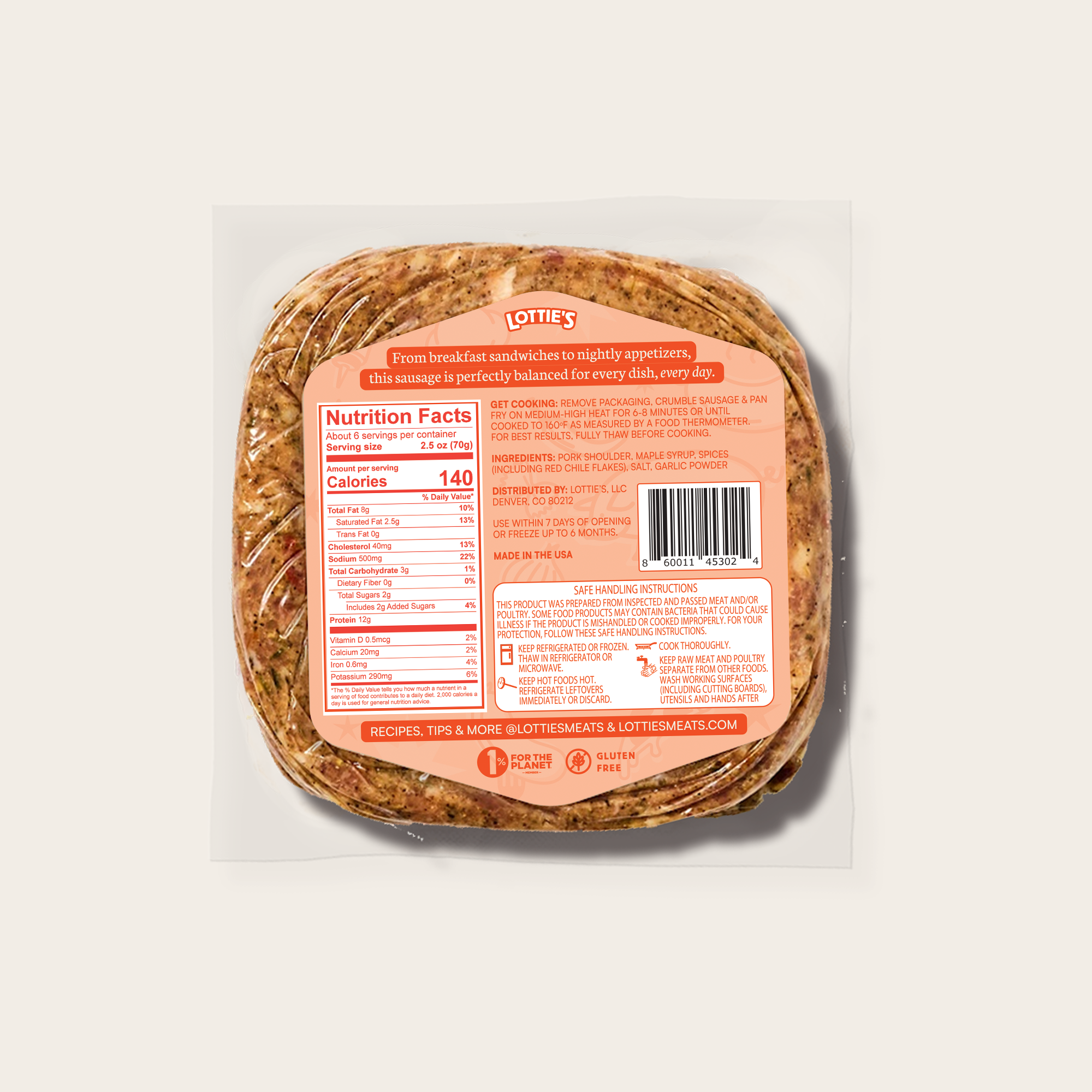 Everyday Ground Pork Sausage: 4 Packs