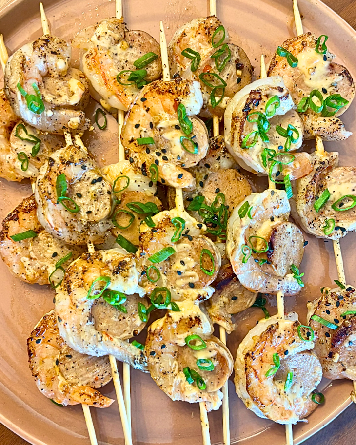 Shrimp & Sausage Spicy Skewers