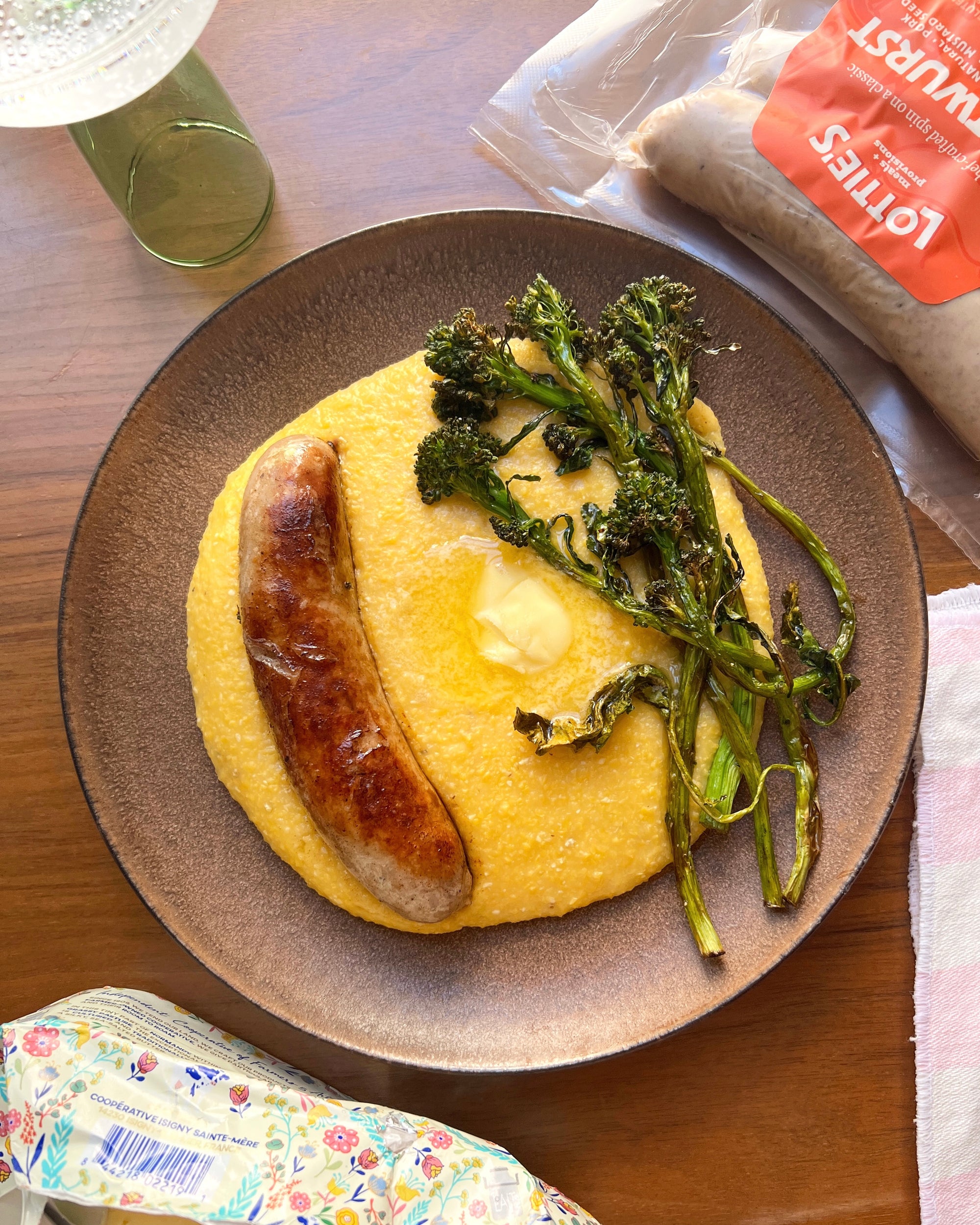 Bratwurst with Polenta Dish