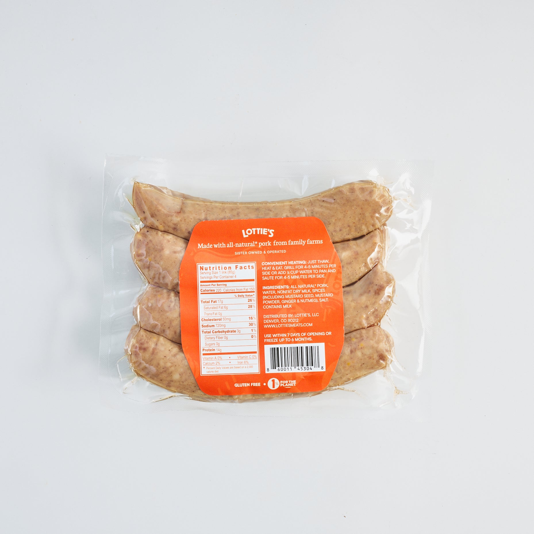 The Bratwurst | Fully Cooked Sausage | 4-Packs